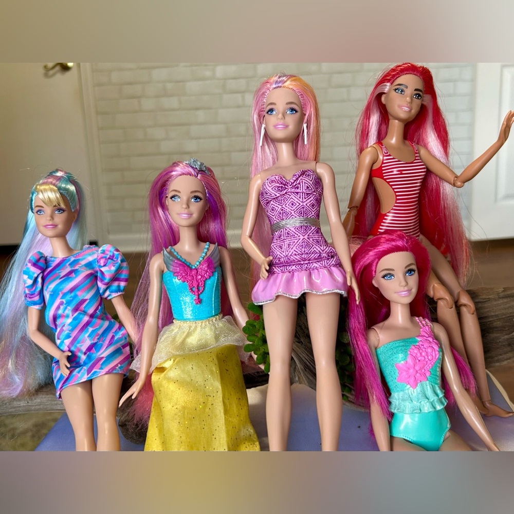 Barbie Dolls Lot long hair Dreamtopia Fun and Fancy Totally Hair & Fruit Reveal